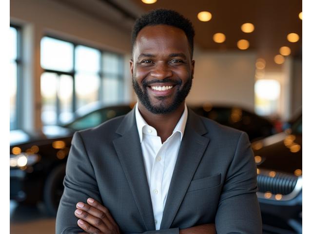 Mark Jones, Chief Client Officer at Luxury Cars, engaging with a client in a modern showroom