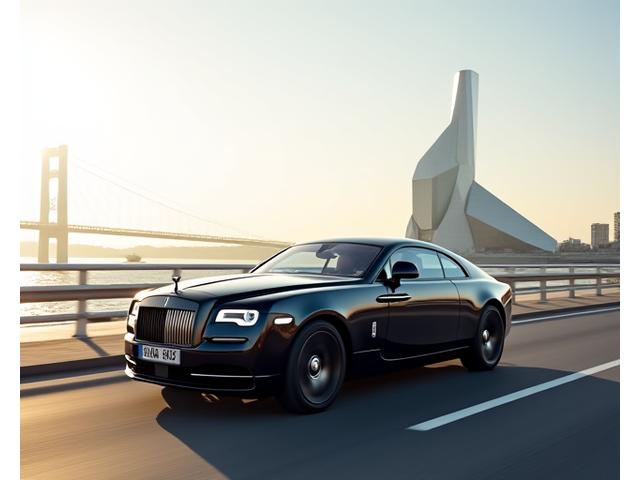 Luxury cars driving through a scenic architectural landmark road