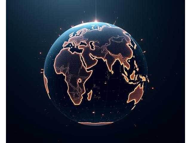 Detailed map with glowing connection lines symbolizing a vast global network