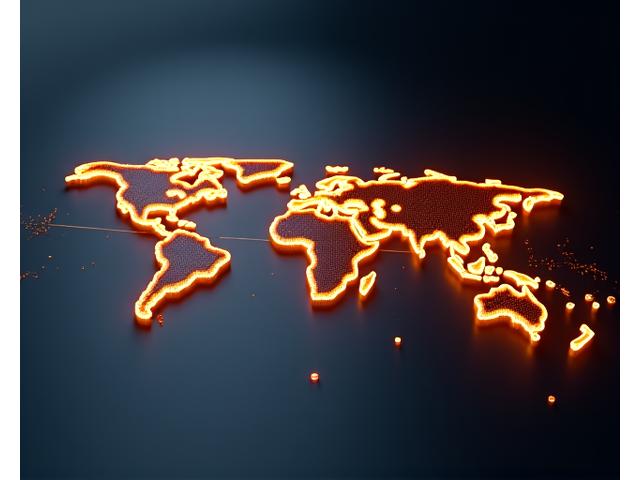 A sleek, abstract world map with glowing connections, highlighting major global cities, representing international access and premium service for luxury cars.